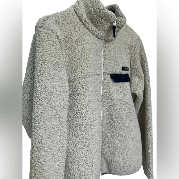 Columbia Fleece Womens Deep Pile Jacket Cream Blue Full Zip - Picture 3 of 7